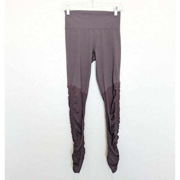Fabletics Leggings Womens Size Small Purple Ruched Tie Ankle - Picture 2 of 10